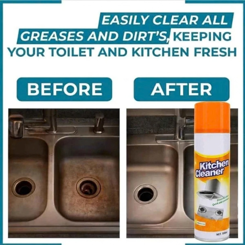 Kitchen Foam Cleaner Spray – Heavy-Duty Grease & Stain Remover.