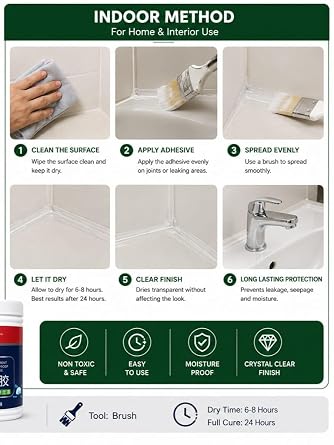 Waterproof Transparent Sealant Glue – Leak-Proof Repair Adhesive with Brush.