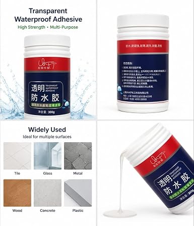 Waterproof Transparent Sealant Glue – Leak-Proof Repair Adhesive with Brush.