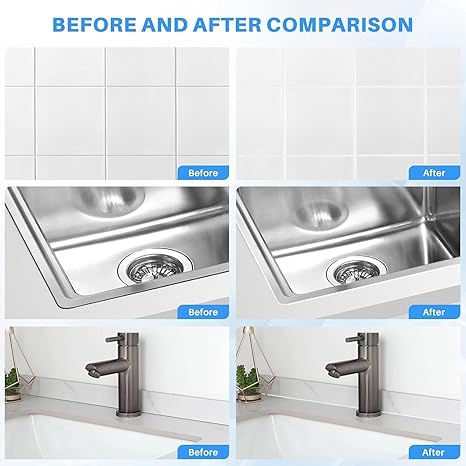 Gap Filler & Grout Repair Cream – Easy-Apply White Sealant for Cracks, Gaps & Joints in Bathroom, Kitchen, Wall & Floor Tiles.