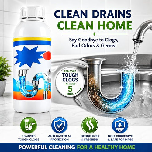 Buy One Get One Sink & Drain Cleaner Powder – Powerful Clog Remover for Kitchen, Bathroom & Wash Basin Drains.